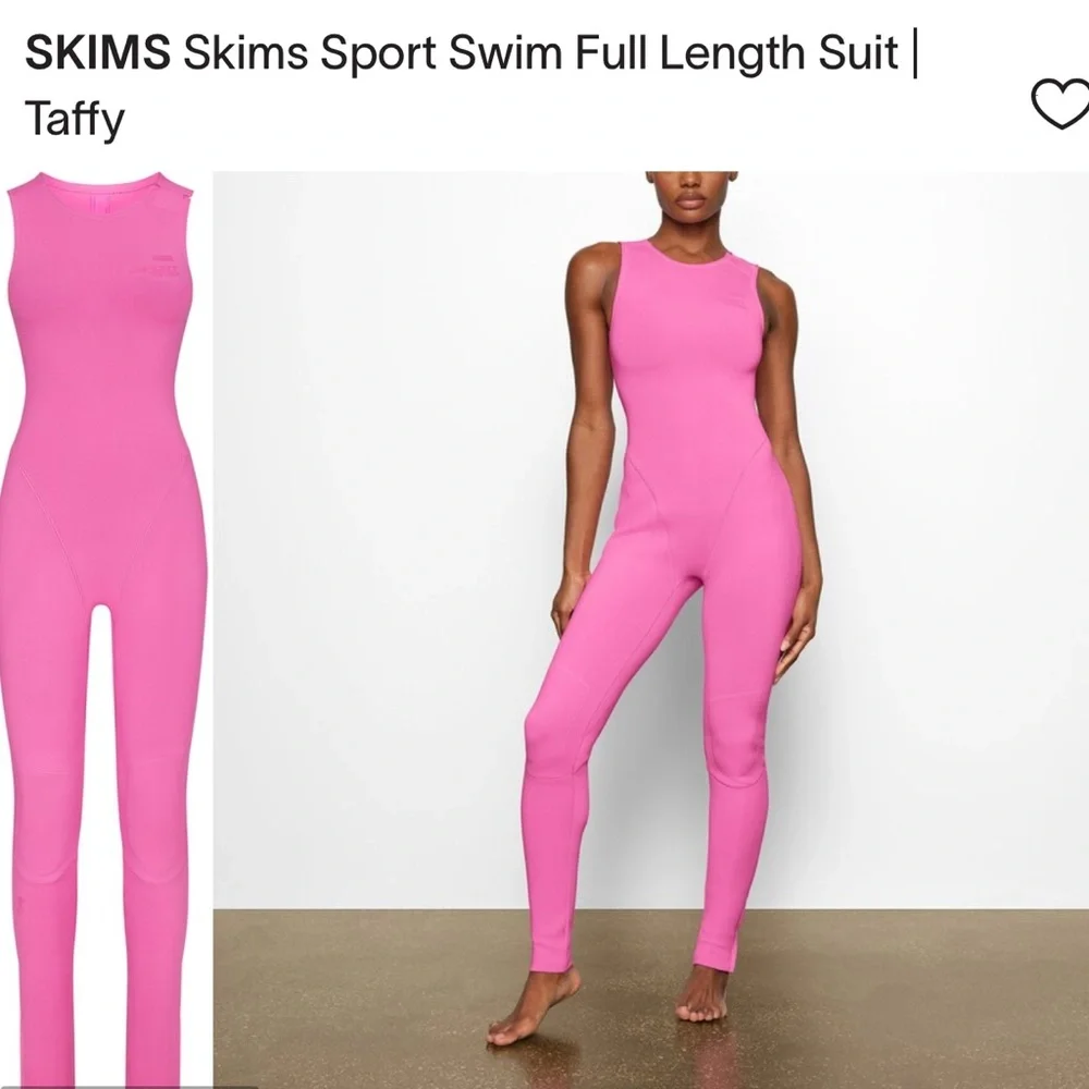 SKIMS Neon Pink Sleeveless Swim Coverup Wetsuit
